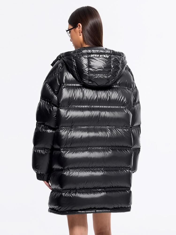 Miss Sixty HOODED PUFFER JACKET BLACK