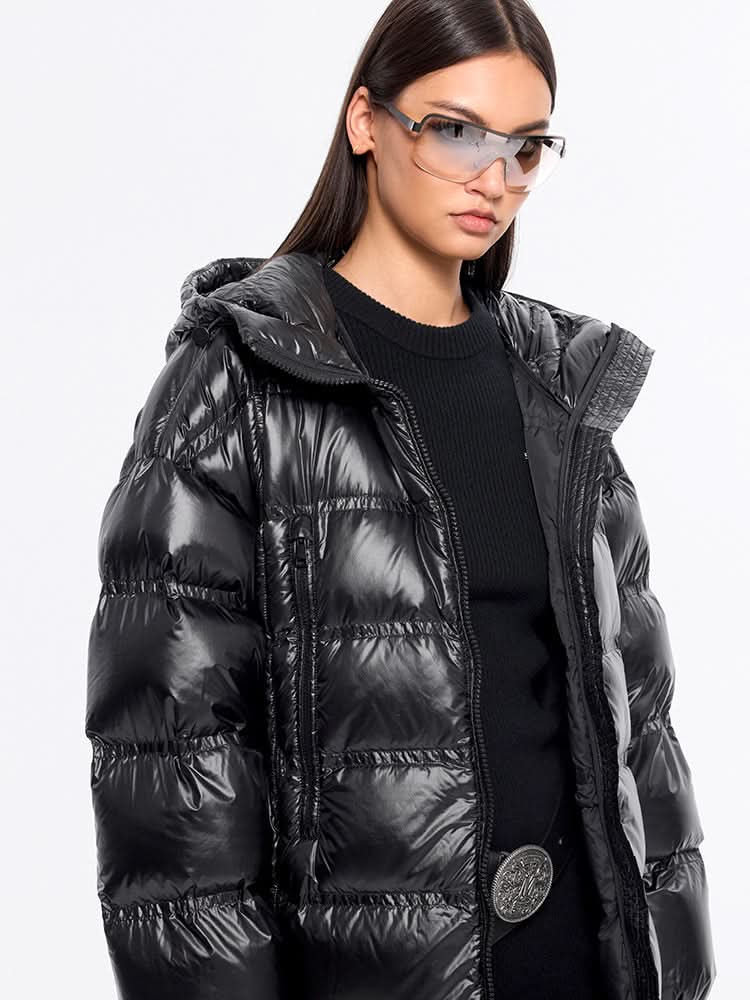 Miss Sixty HOODED PUFFER JACKET BLACK