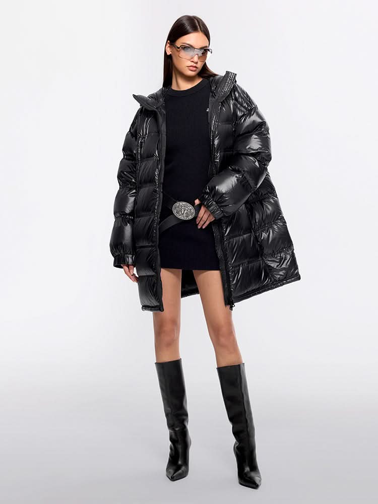 Miss Sixty HOODED PUFFER JACKET BLACK