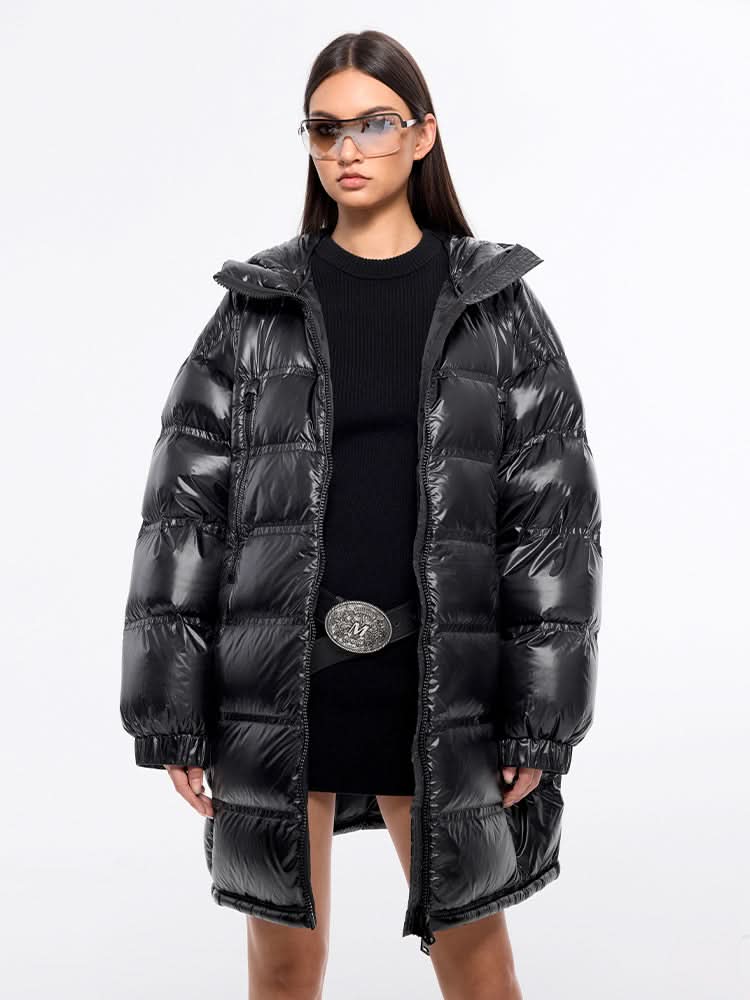miss sixty HOODED PUFFER JACKET BLACK