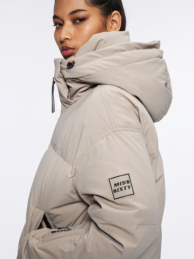 Miss Sixty HOODED PUFFER JACKET KHAKI