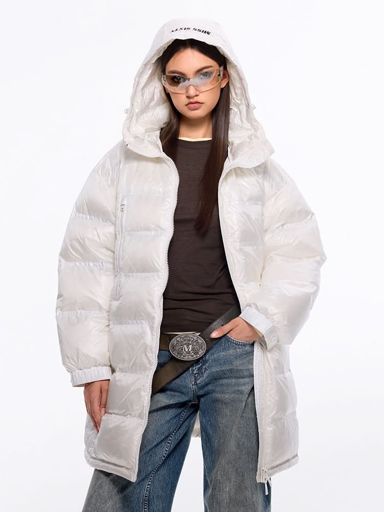 miss sixty HOODED PUFFER JACKET PEARL WHITE