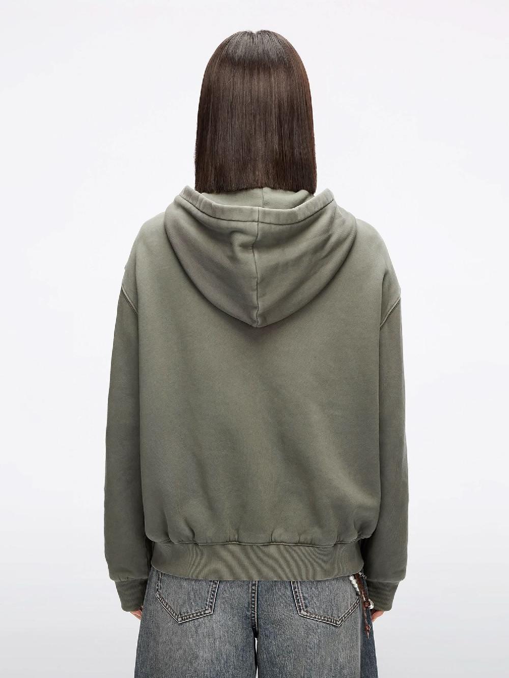 Miss Sixty HOODED SWEATSHIRT JACKET ARMY GREEN