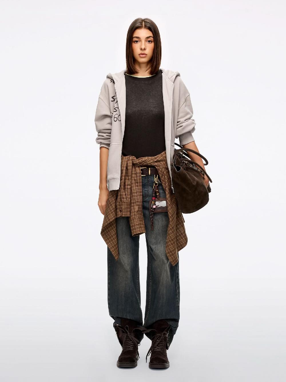 Miss Sixty HOODED SWEATSHIRT JACKET KHAKI