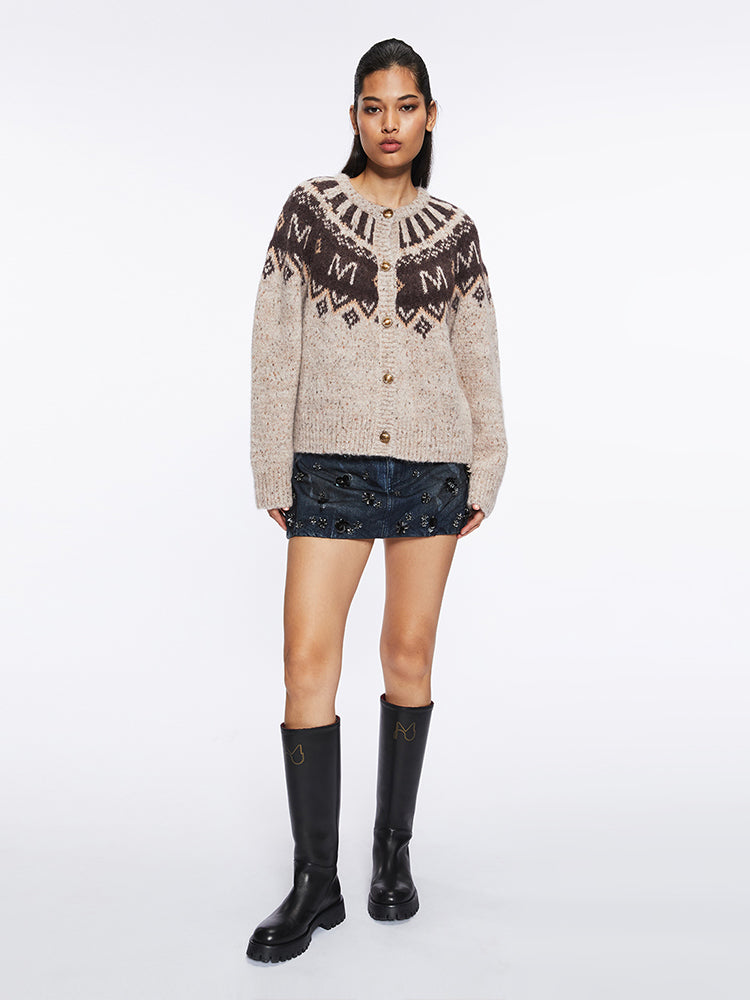 Miss Sixty JACQUARD CARDIGAN LIGHT COFFEE