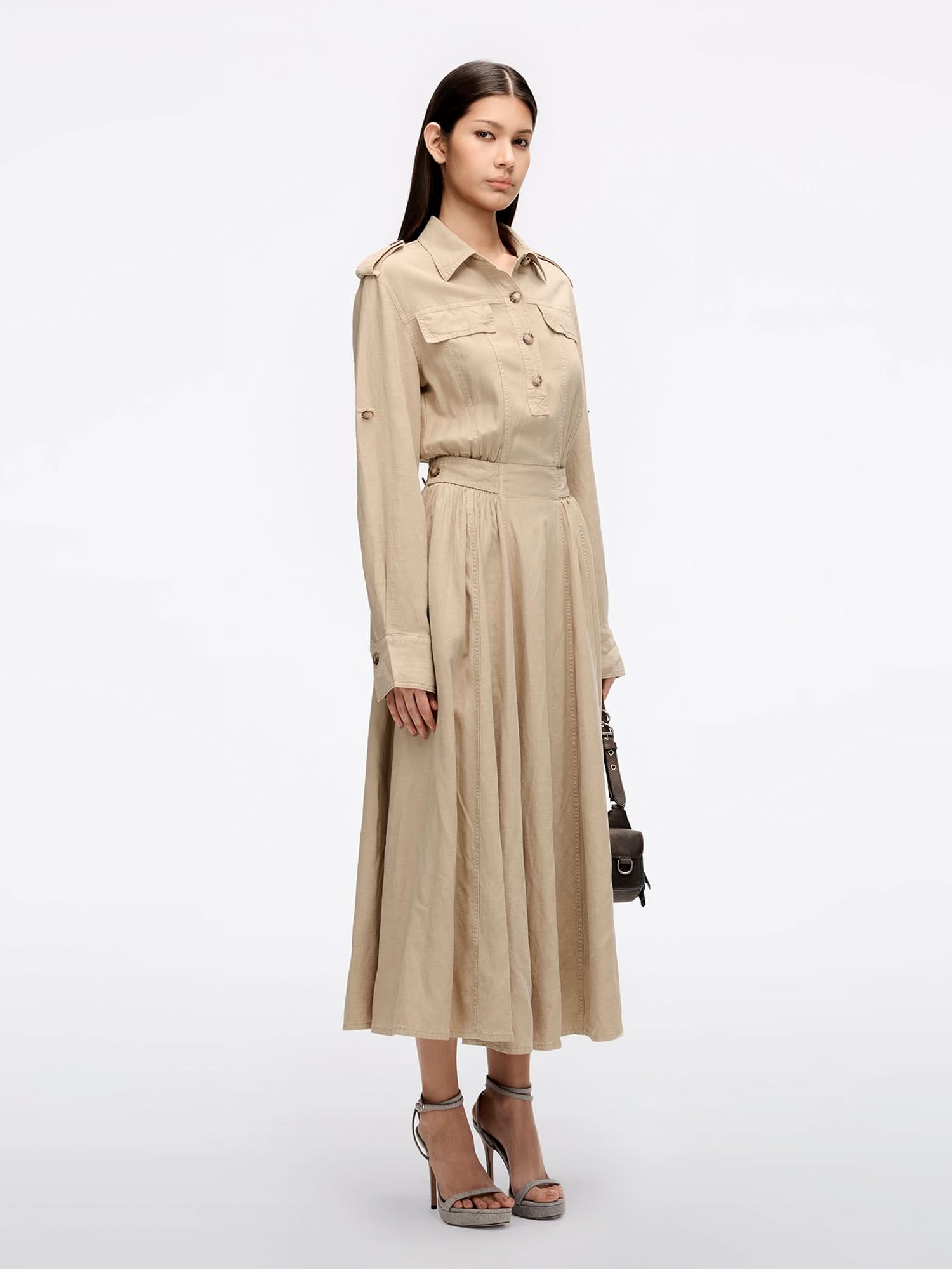 Miss Sixty KHAKI LYOCELL DENIM DRESS KHAKI