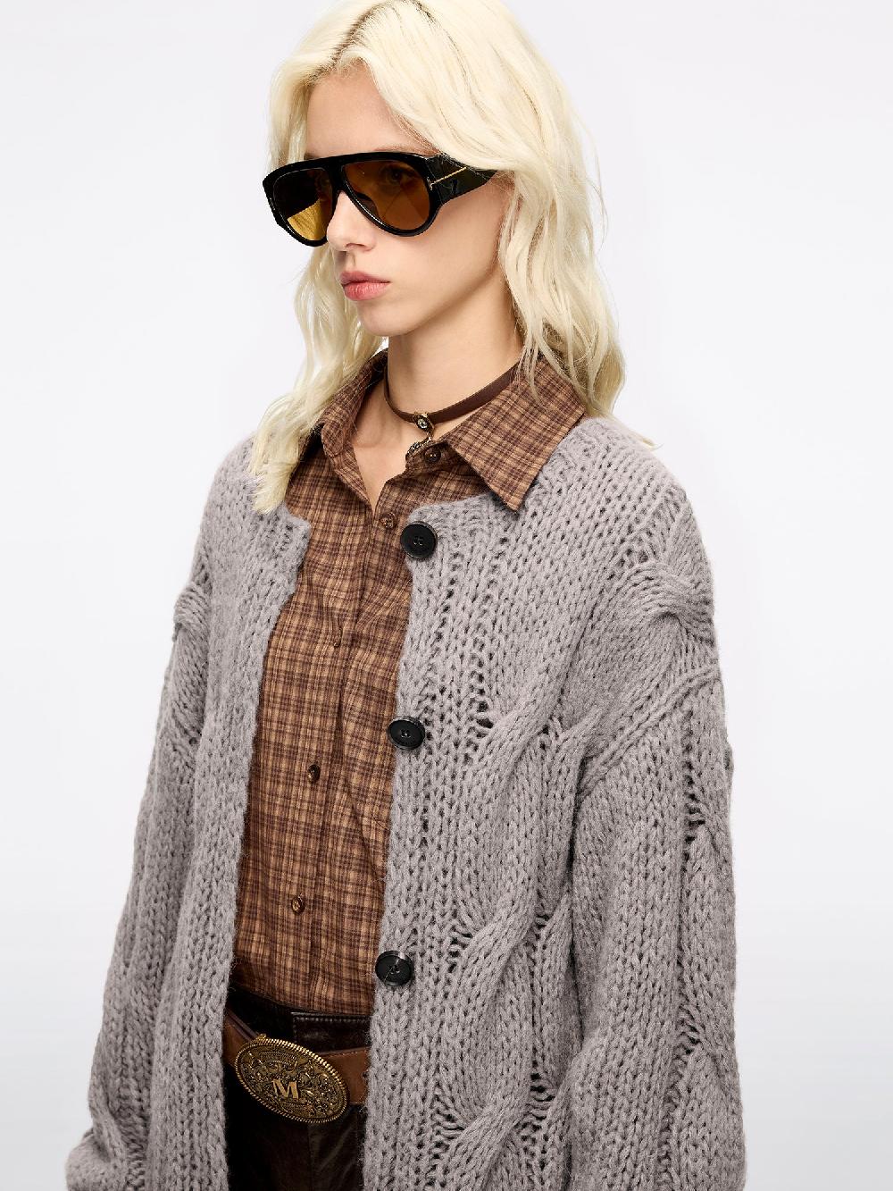 Miss Sixty KNIT CARDIGAN MOCHA BROWN