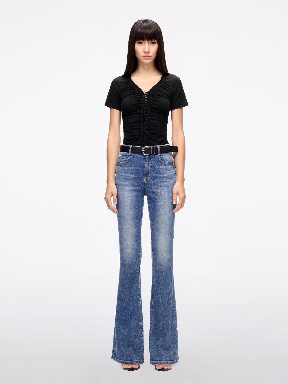 Miss Sixty LACE-UP CROPPED T-SHIRT BLACK