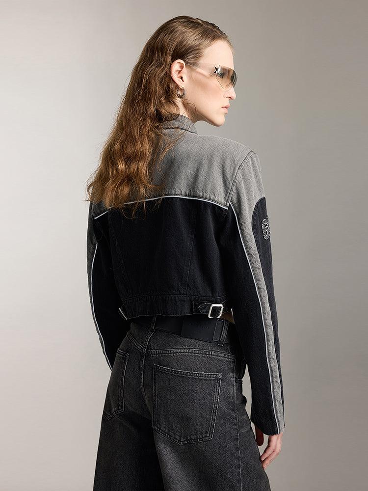 Miss Sixty LAPEL DENIM JACKET BLACK FOG