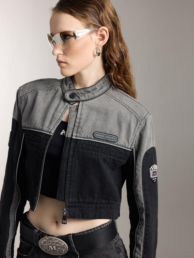 Miss Sixty LAPEL DENIM JACKET BLACK FOG