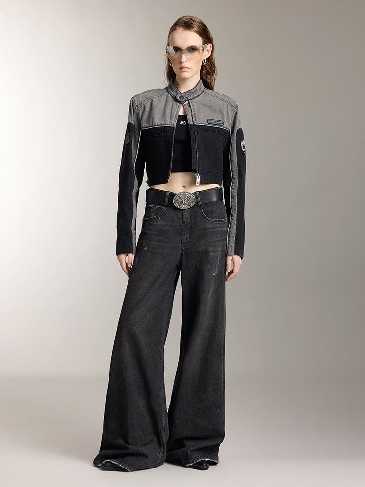 Miss Sixty LAPEL DENIM JACKET BLACK FOG