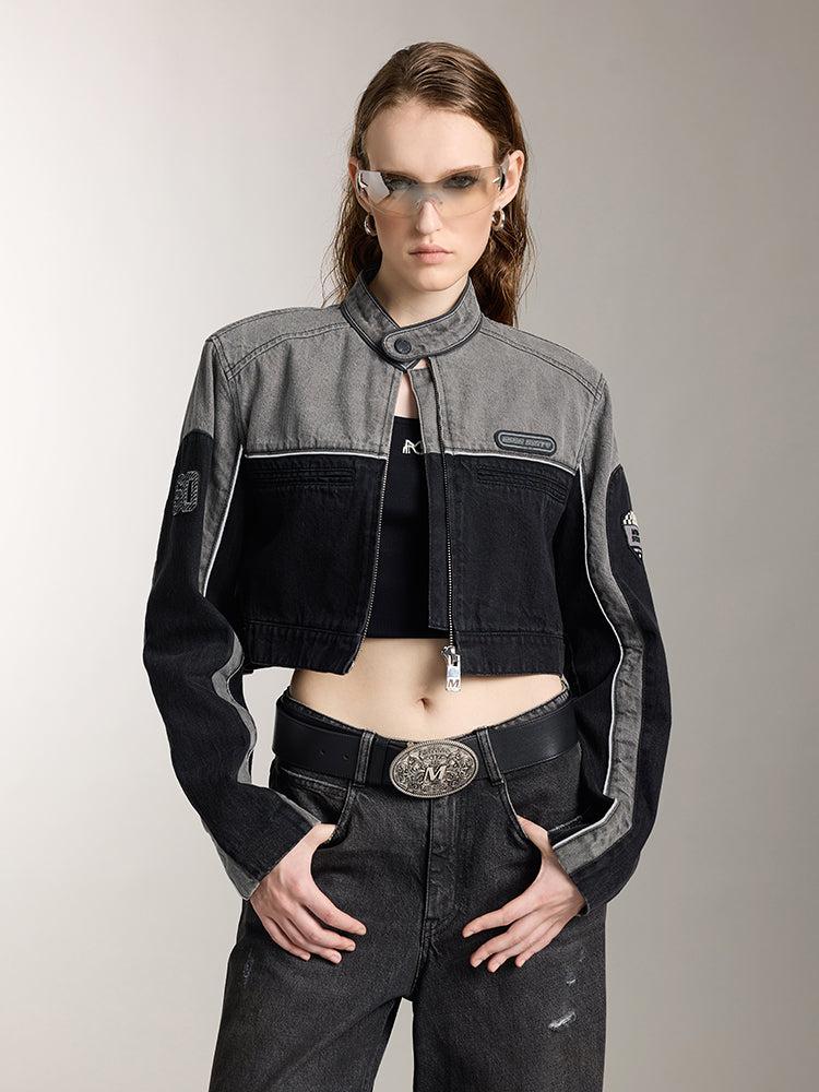 miss sixty LAPEL DENIM JACKET BLACK FOG