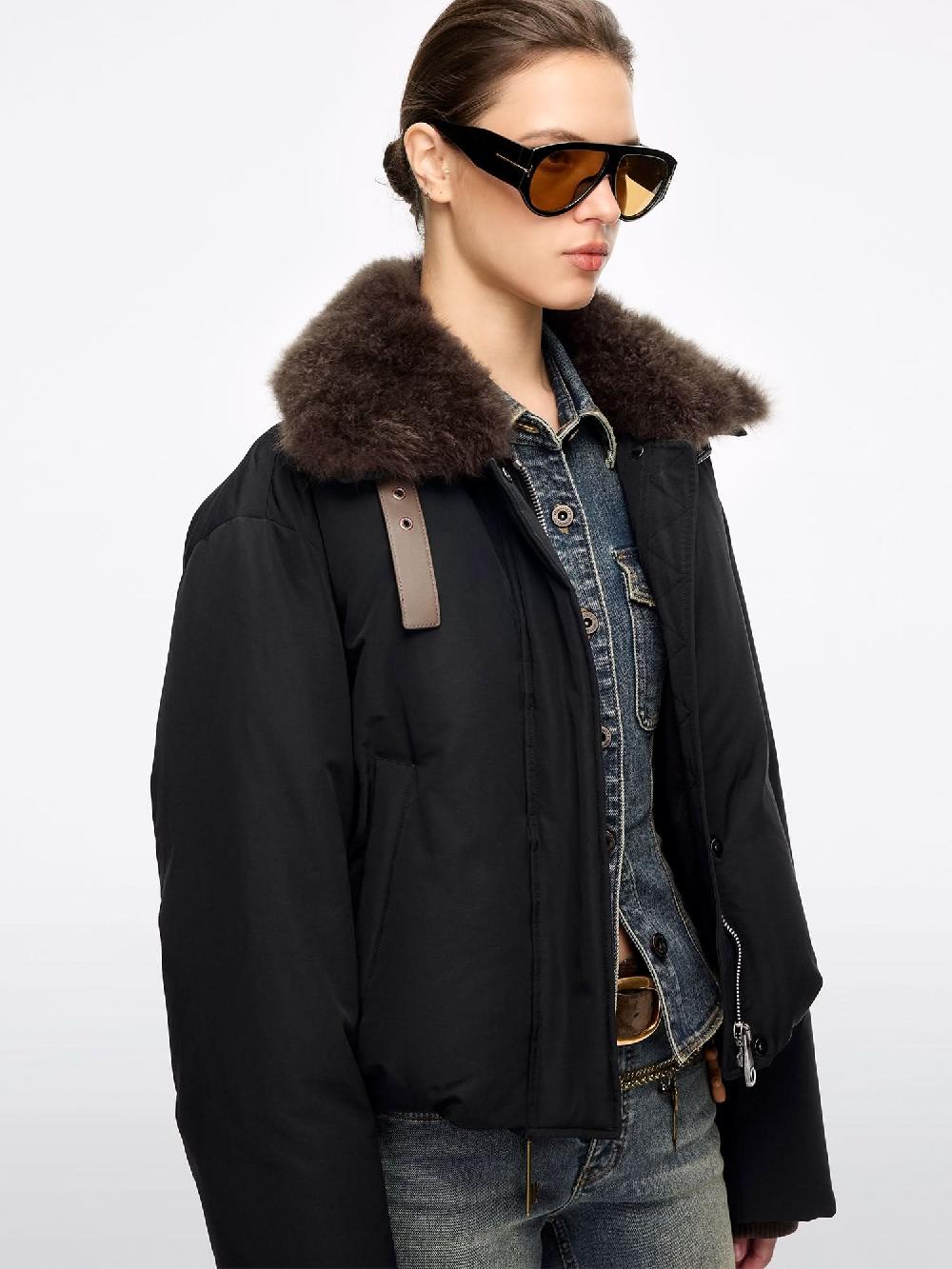 Miss Sixty LAPEL DOWN JACKET BLACK