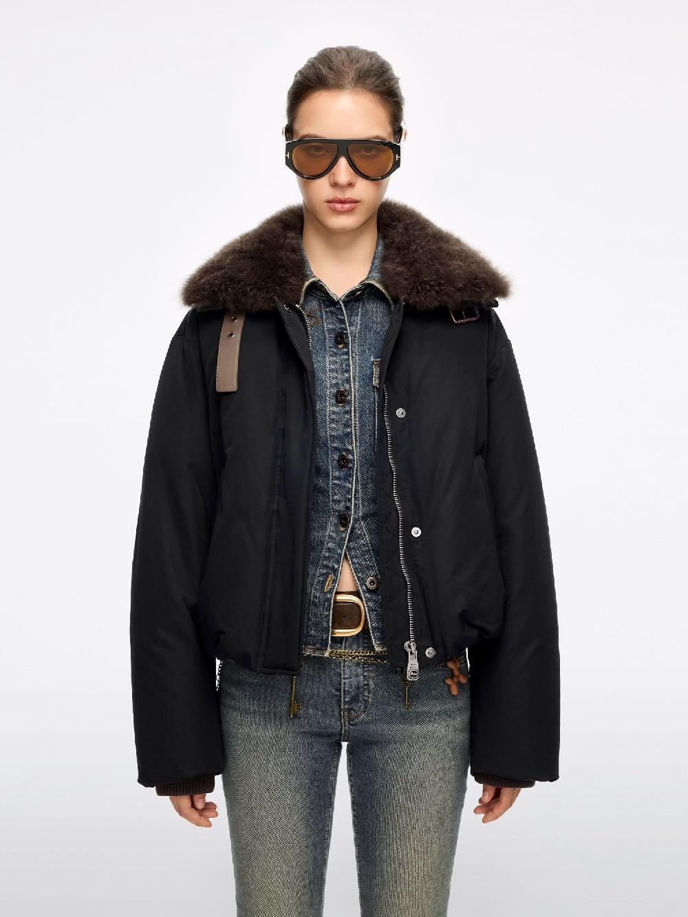 miss sixty LAPEL DOWN JACKET BLACK