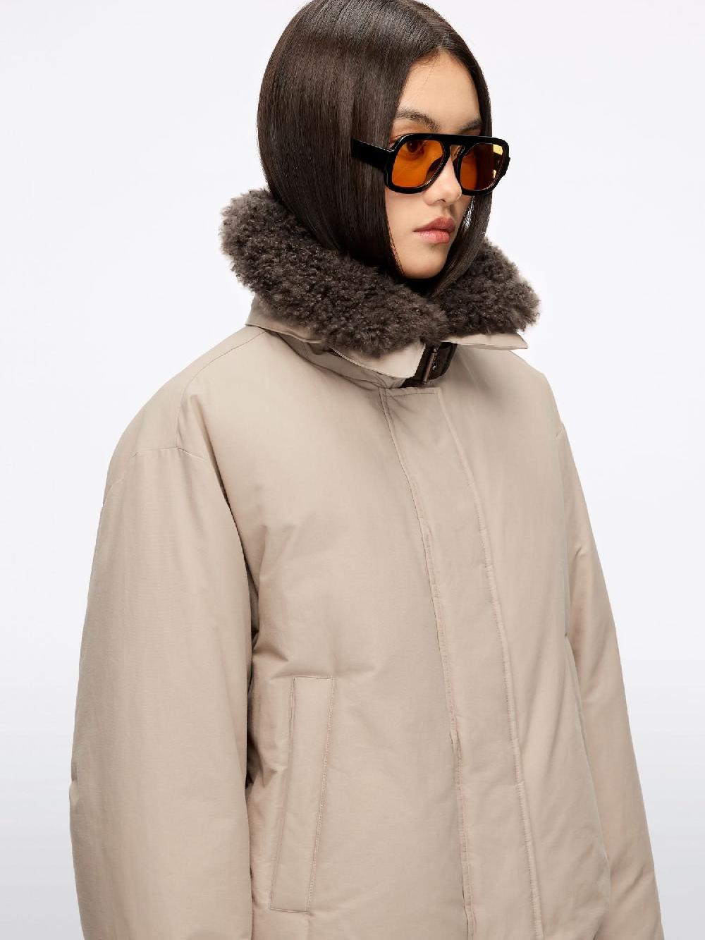 Miss Sixty LAPEL DOWN JACKET LIGHT KHAKI