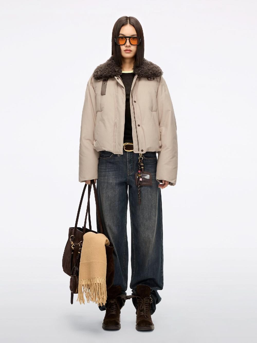 Miss Sixty LAPEL DOWN JACKET LIGHT KHAKI