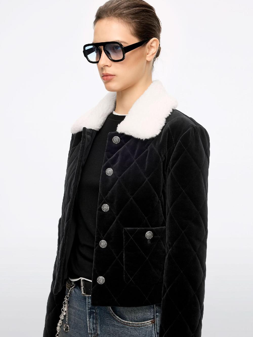 Miss Sixty LAPEL VELVET JACKET BLACK