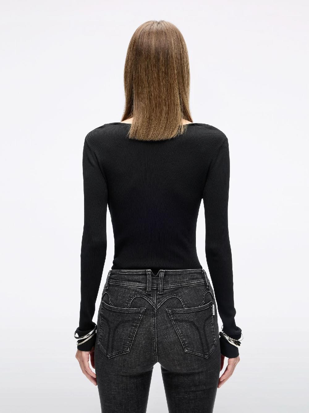 Miss Sixty LAYERED-LOOK KNIT TOP BLACK