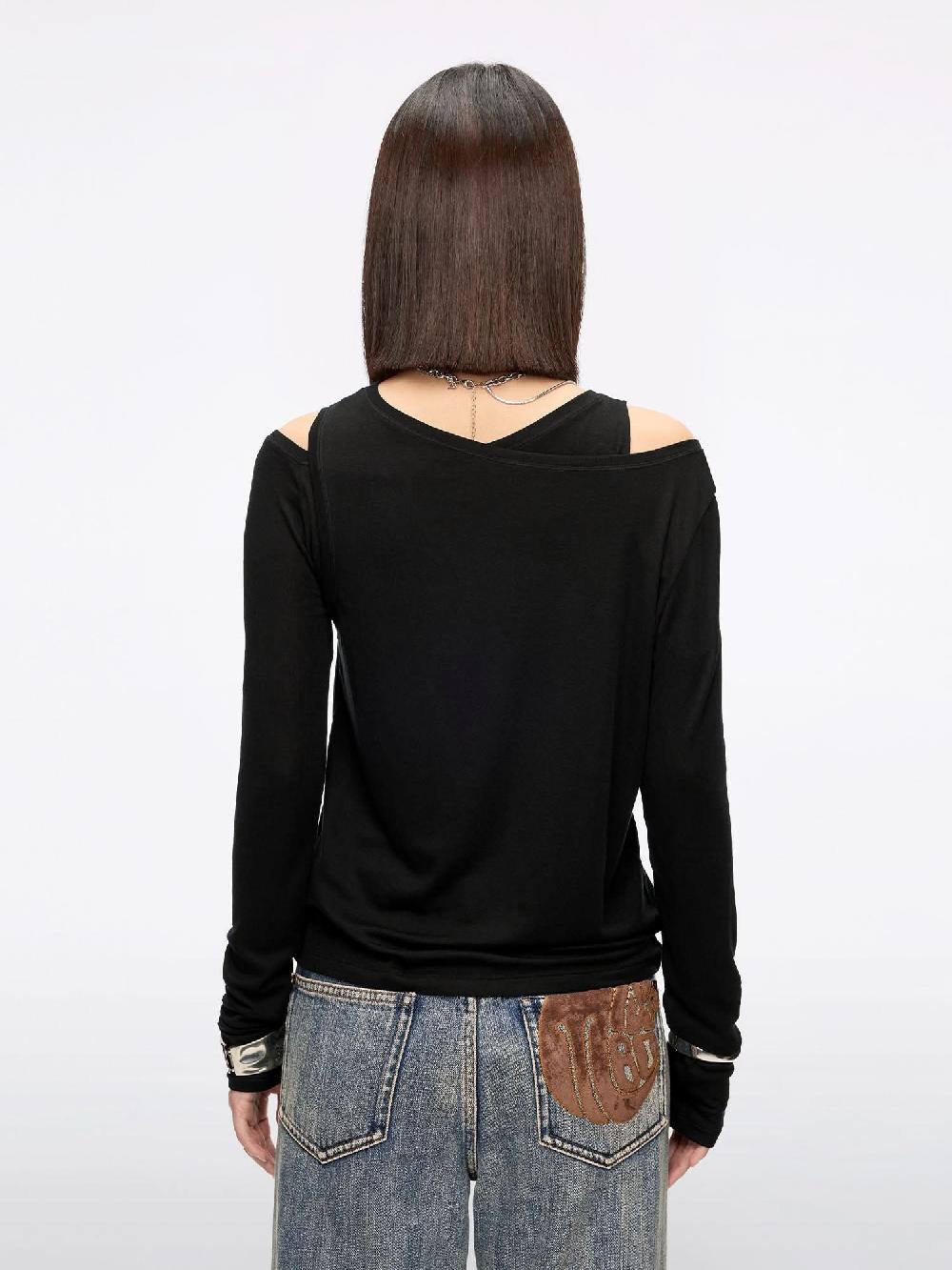 Miss Sixty LAYERED T-SHIRT BLACK