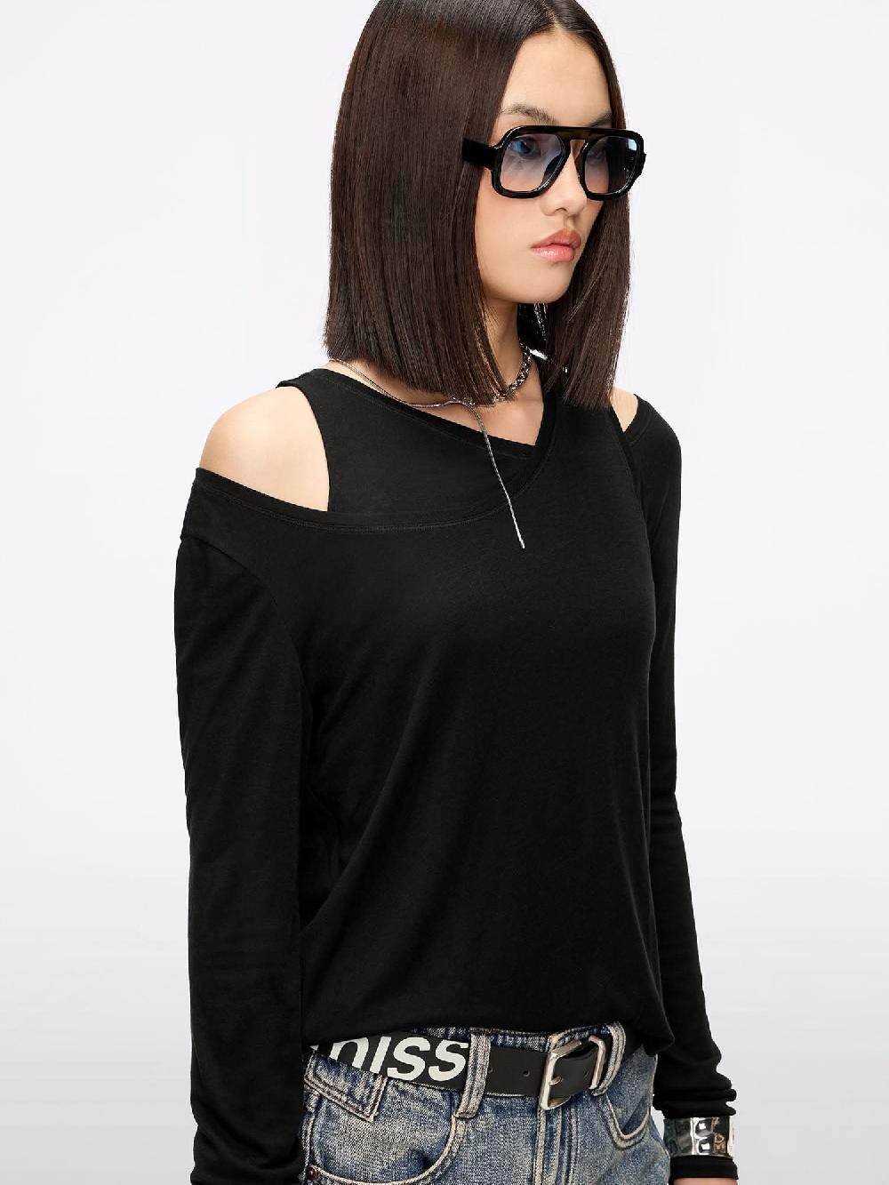 Miss Sixty LAYERED T-SHIRT BLACK