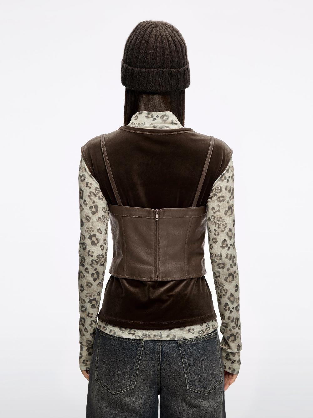 Miss Sixty LAYERED VEST SET DARK KHAKI