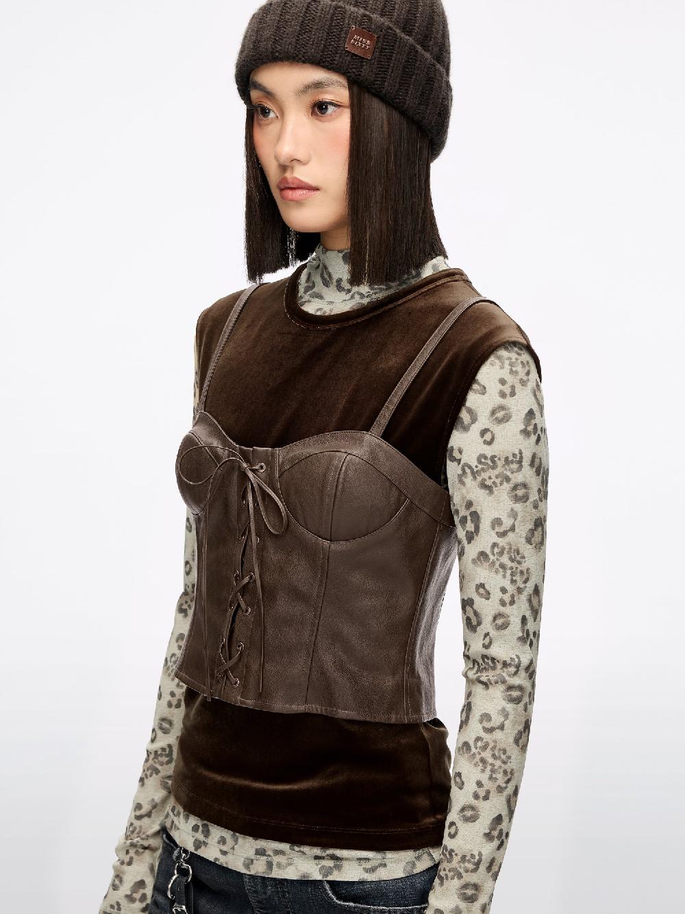 Miss Sixty LAYERED VEST SET DARK KHAKI