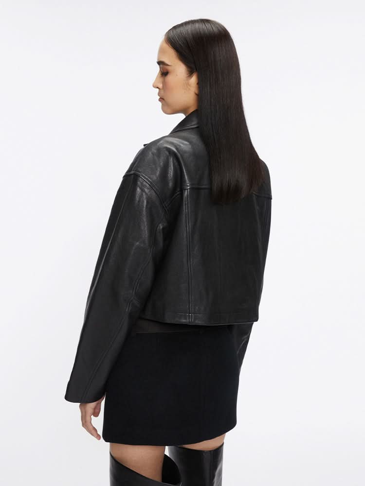Miss Sixty LEATHER BIKER JACKET BLACK