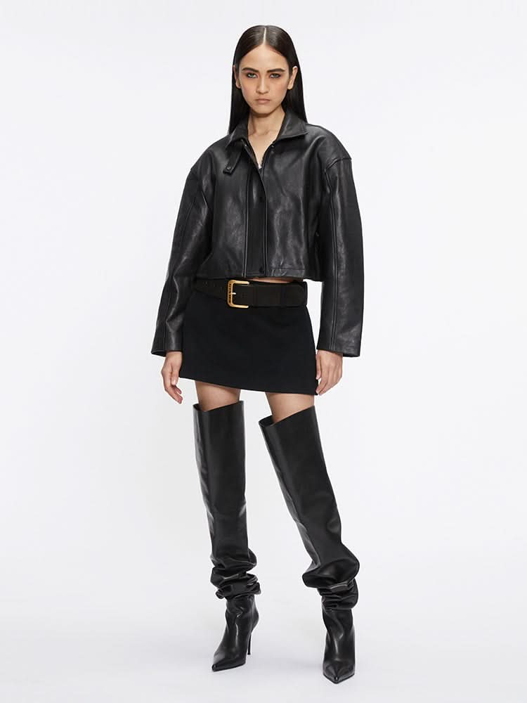 Miss Sixty LEATHER BIKER JACKET BLACK