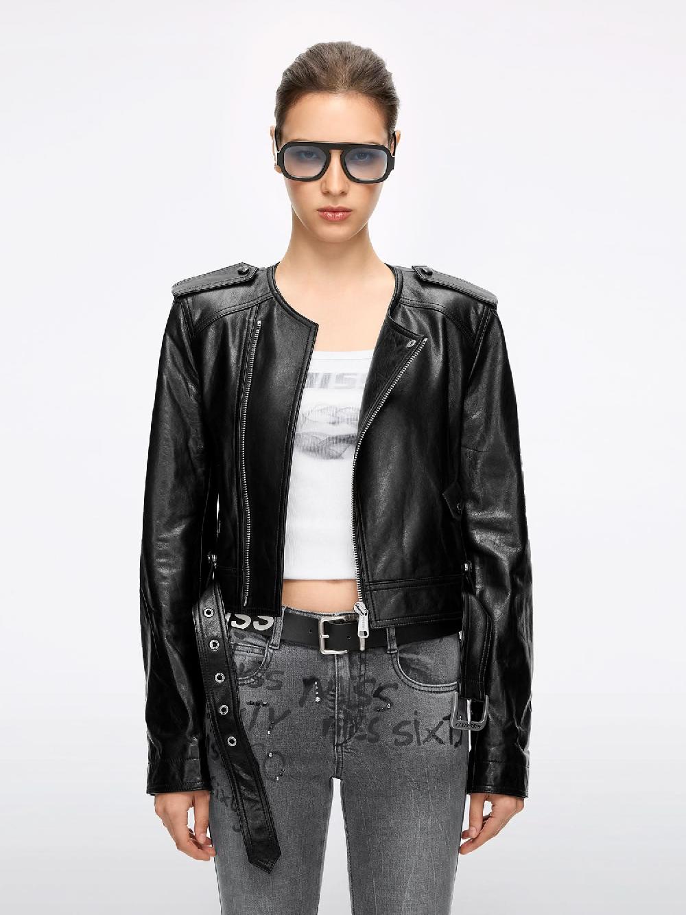 miss sixty LEATHER JACKET BLACK