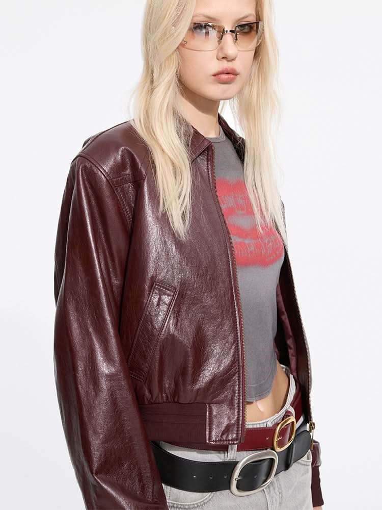 Miss Sixty LEATHER JACKET DARK RED