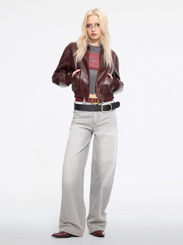 Miss Sixty LEATHER JACKET DARK RED