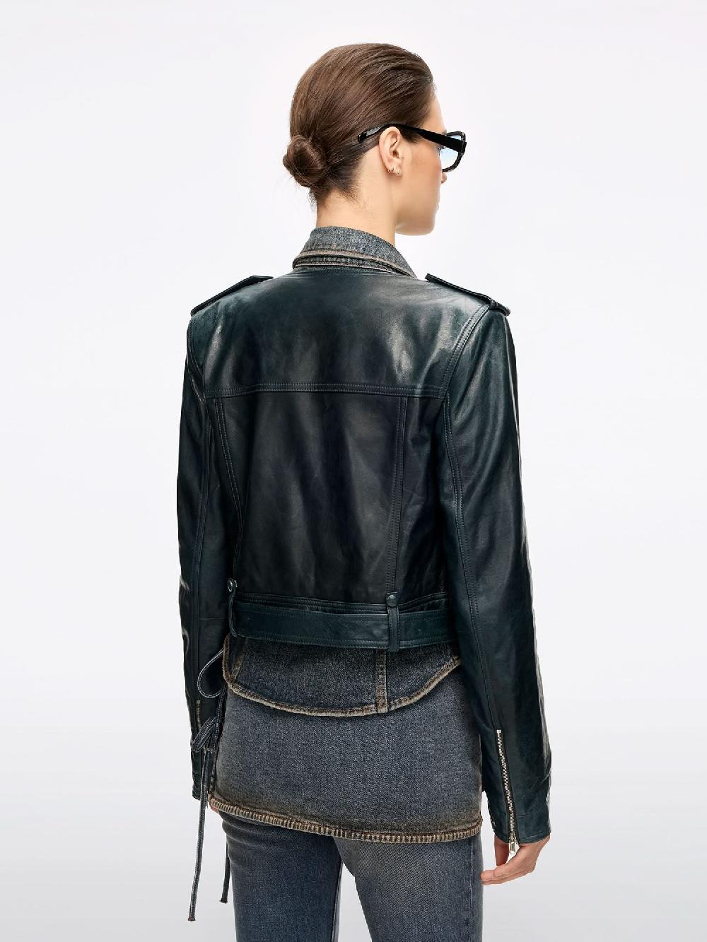 Miss Sixty LEATHER JACKET JASPER GREEN