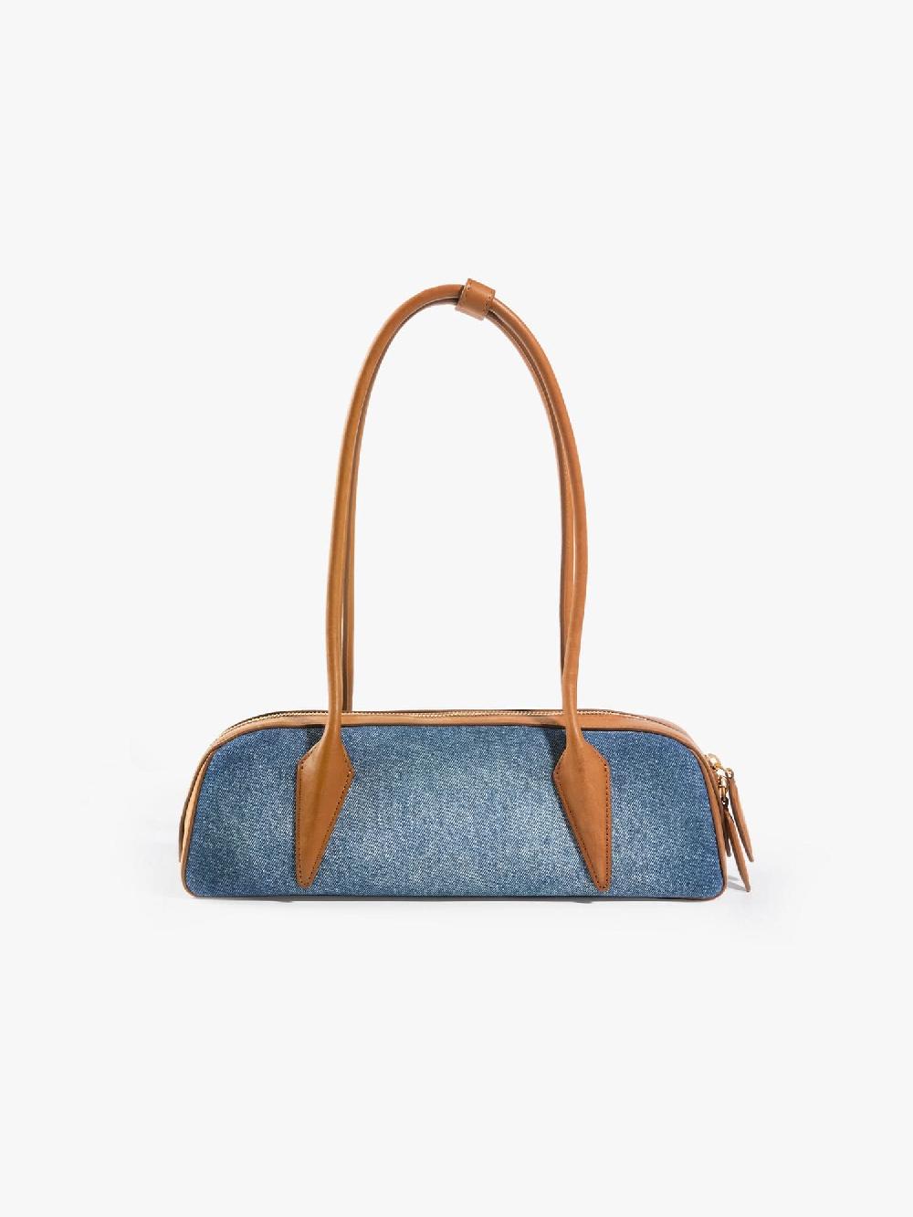 miss sixty LEATHER PATCH DENIM BAG BLUE DENIM
