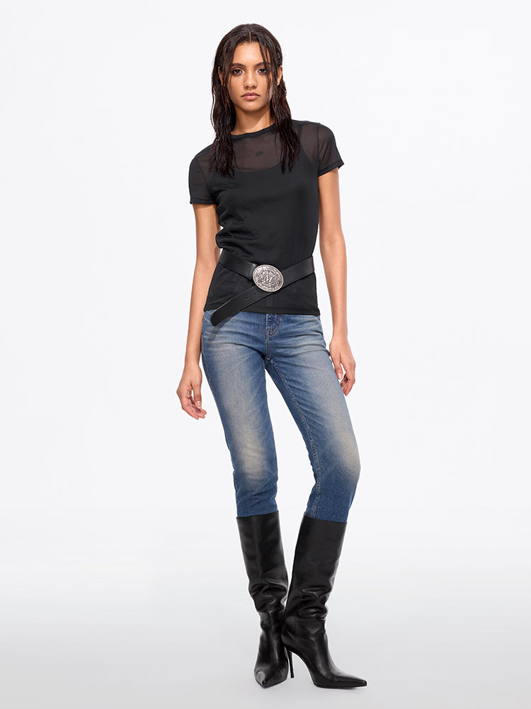 Miss Sixty LETTER PRINT T-SHIRT BLACK