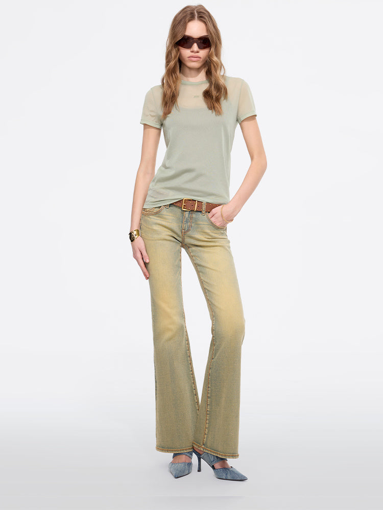 Miss Sixty LETTER PRINT T-SHIRT GREEN GREY