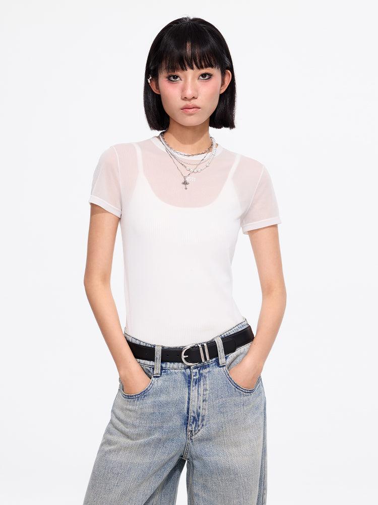 miss sixty LETTER PRINT T-SHIRT WHITE