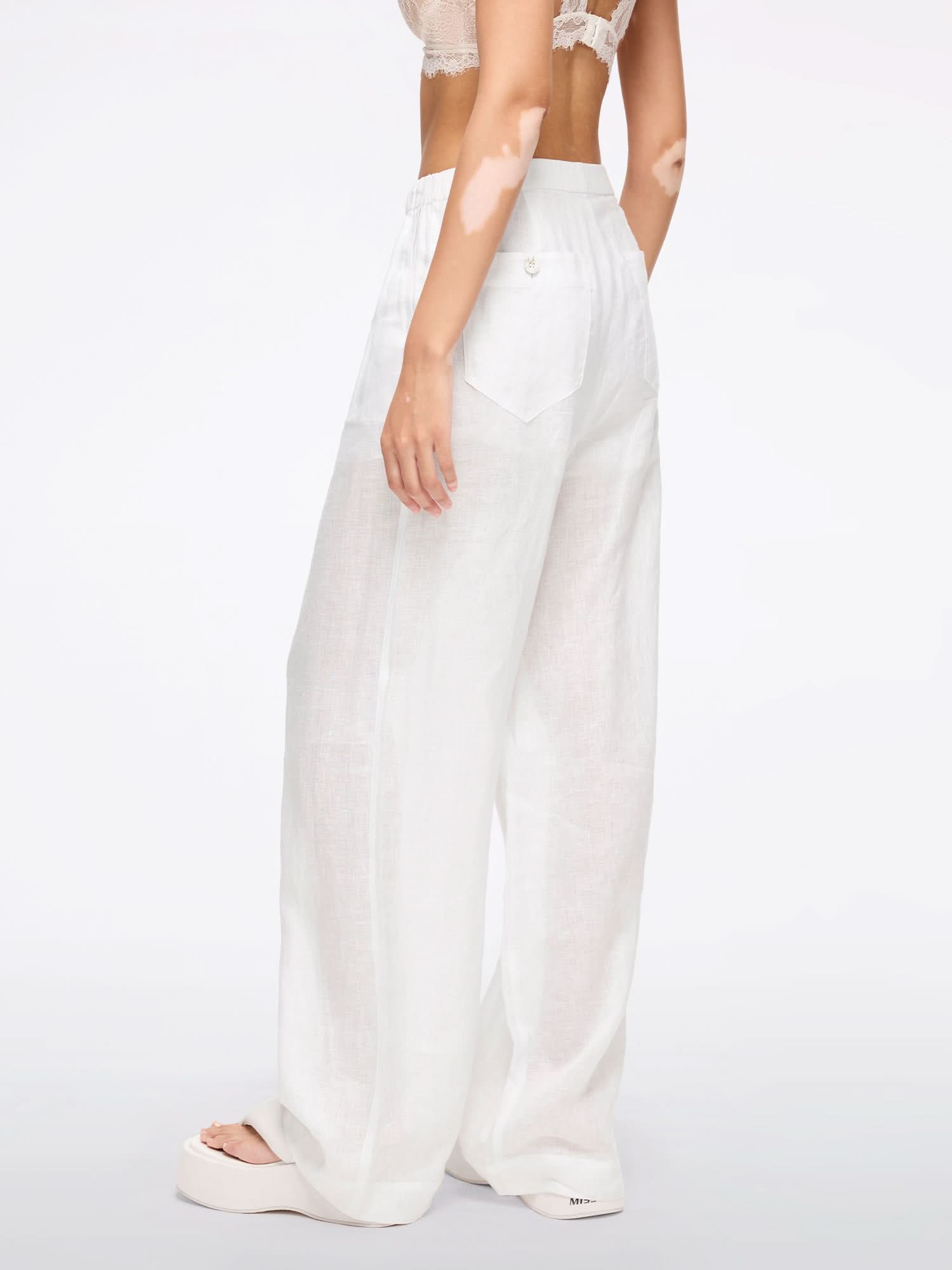 Miss Sixty LINEN PANTS BRIGHT WHITE