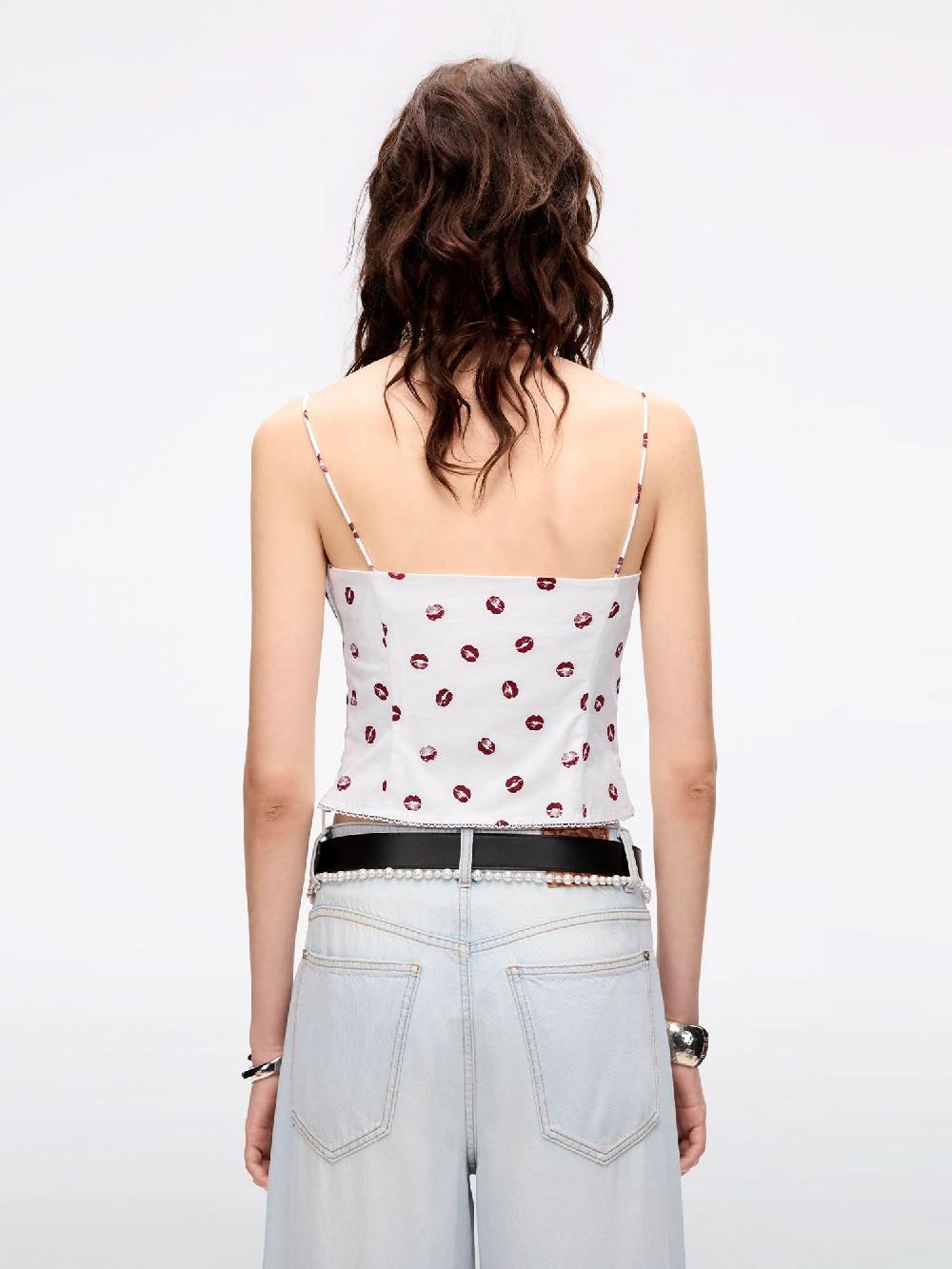 Miss Sixty LIP PRINT CAMI TOP WHITE