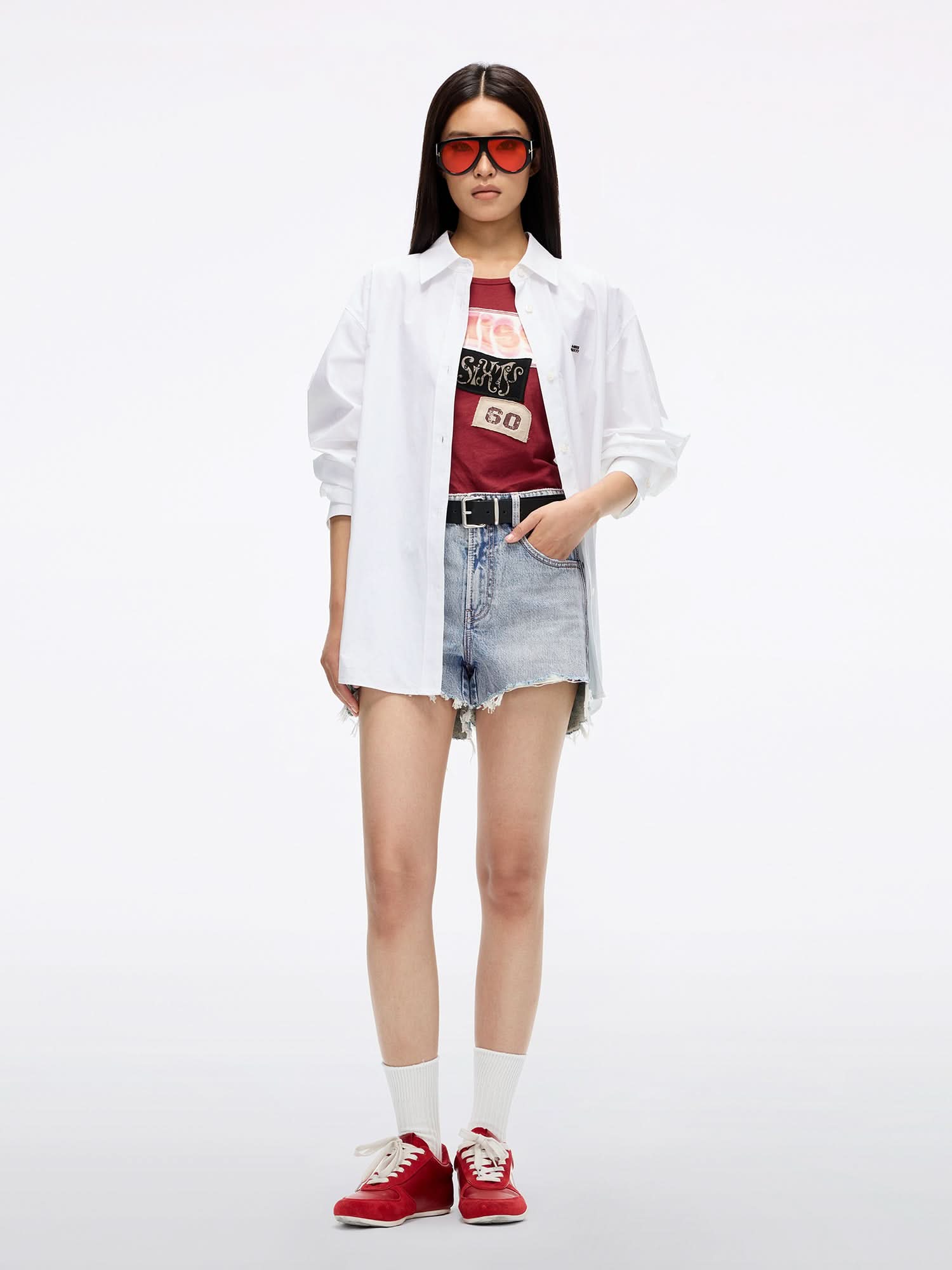 Miss Sixty LIP PRINT DENIM SHORTS MIDDLE BLUE