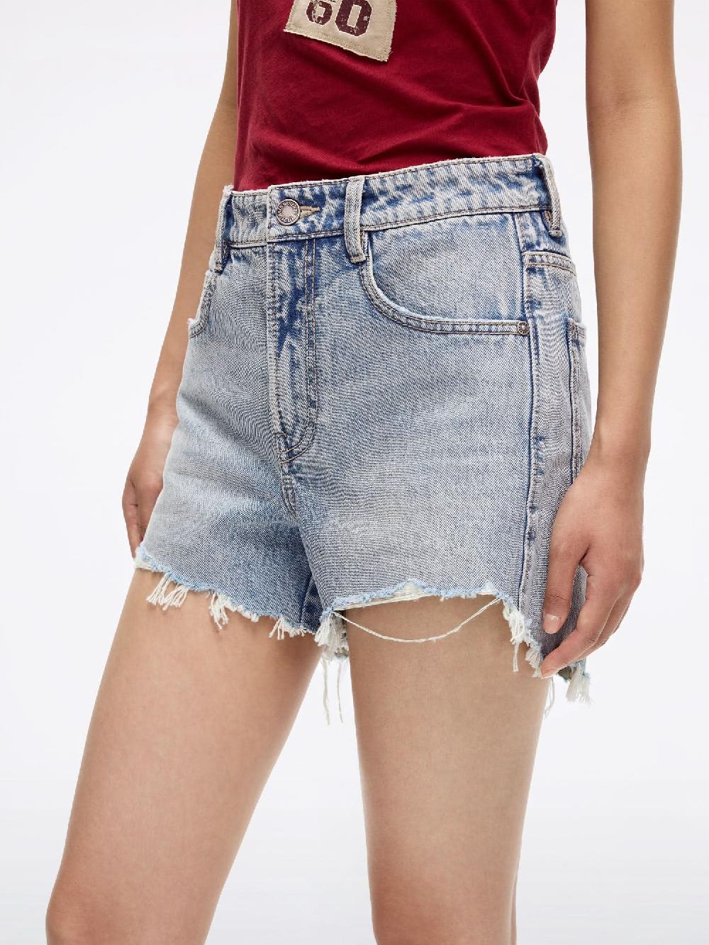 Miss Sixty LIP PRINT DENIM SHORTS MIDDLE BLUE