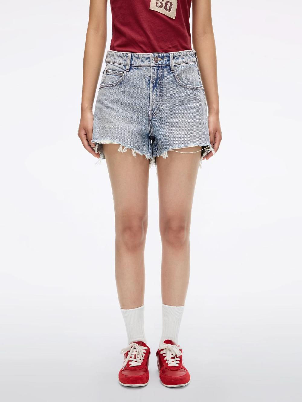 miss sixty LIP PRINT DENIM SHORTS MIDDLE BLUE