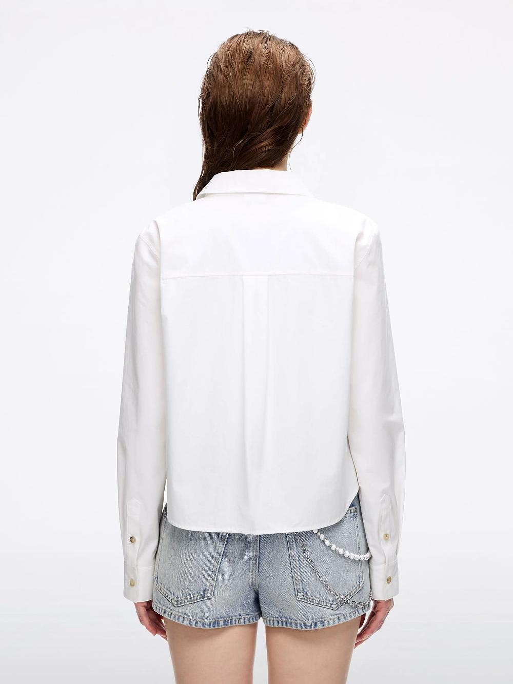 Miss Sixty LIP PRINT EMBROIDERED SHIRT WHITE