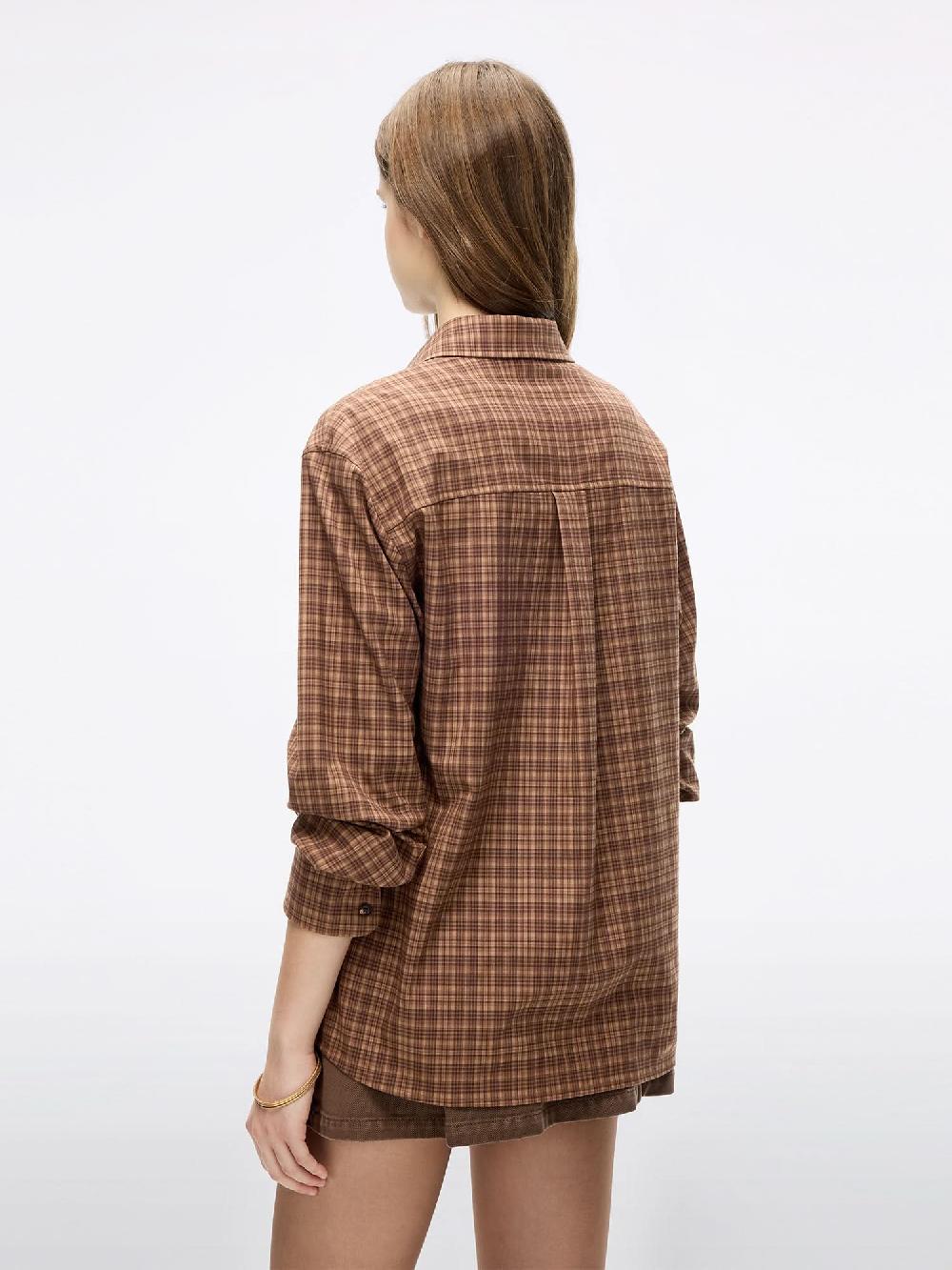 Miss Sixty LIP PRINT PLAID SHIRT DARK KHAKI