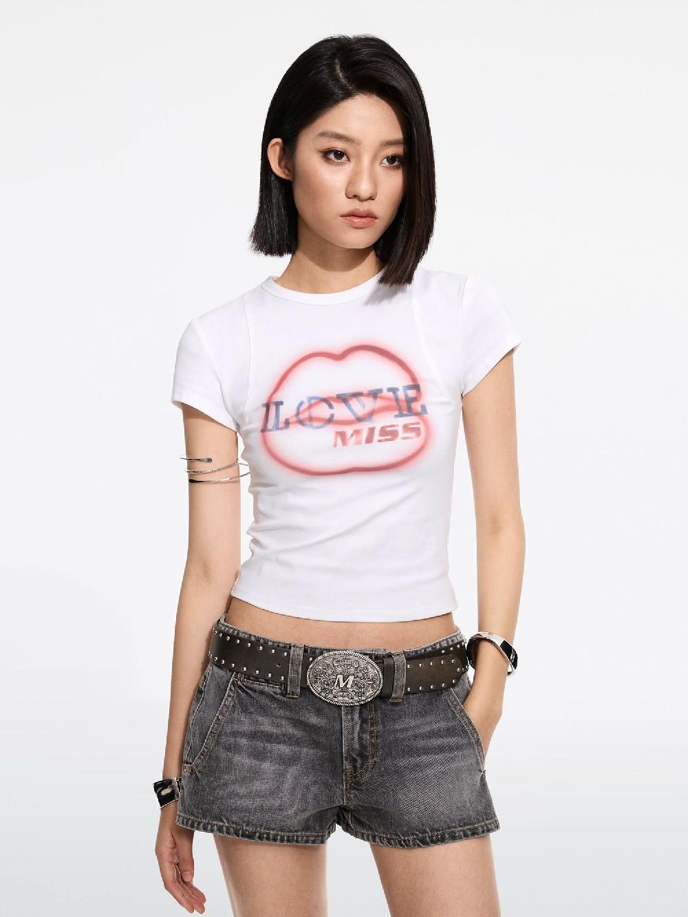 miss sixty LIP PRINT T-SHIRT OFF WHITE
