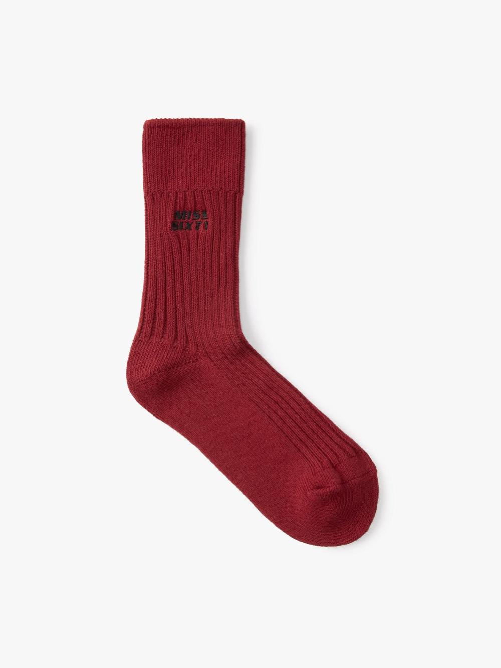 miss sixty LOGO CREW SOCKS WINE RED