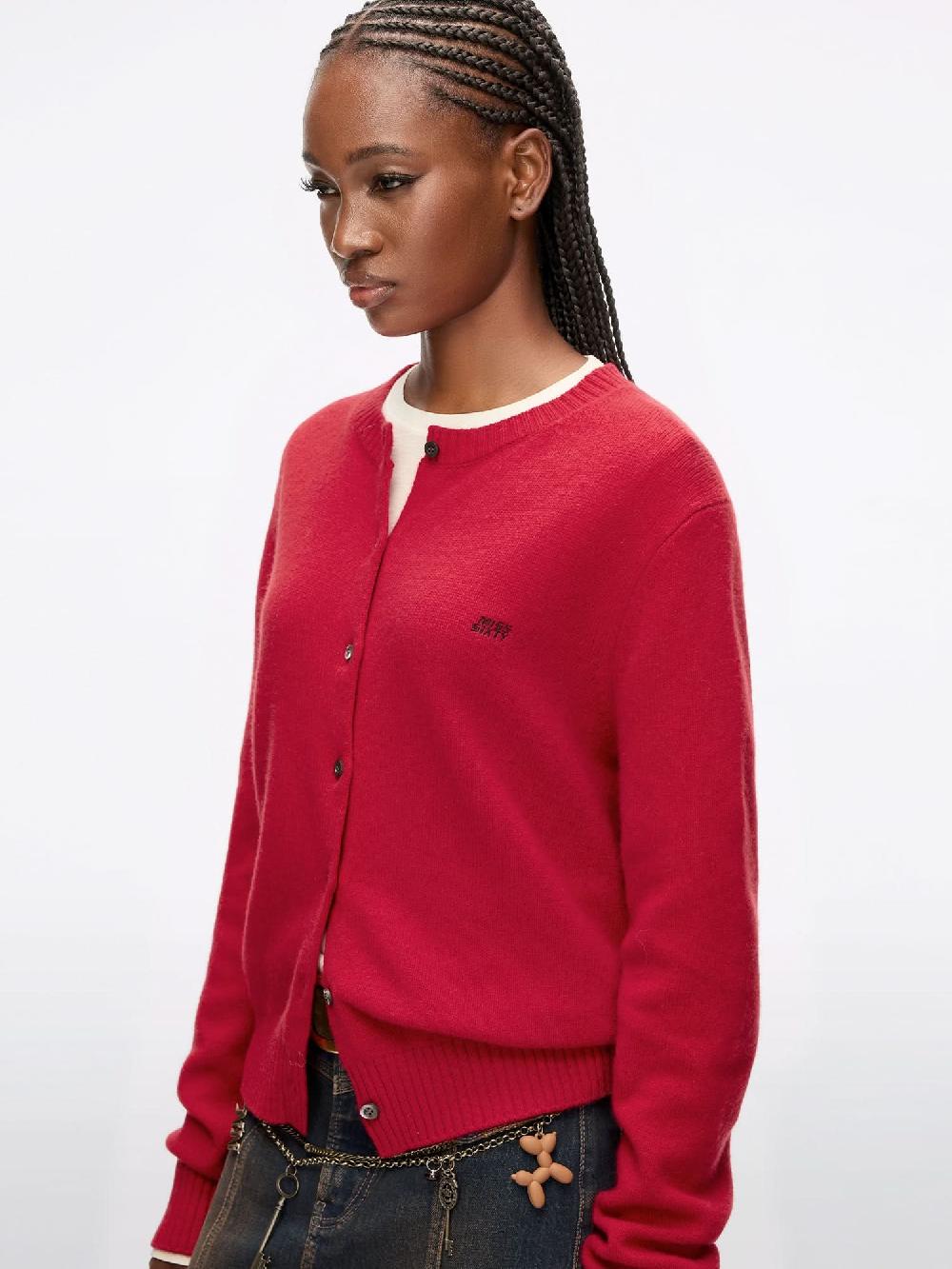 Miss Sixty LOGO WOOL CARDIGAN BRIGHT RED