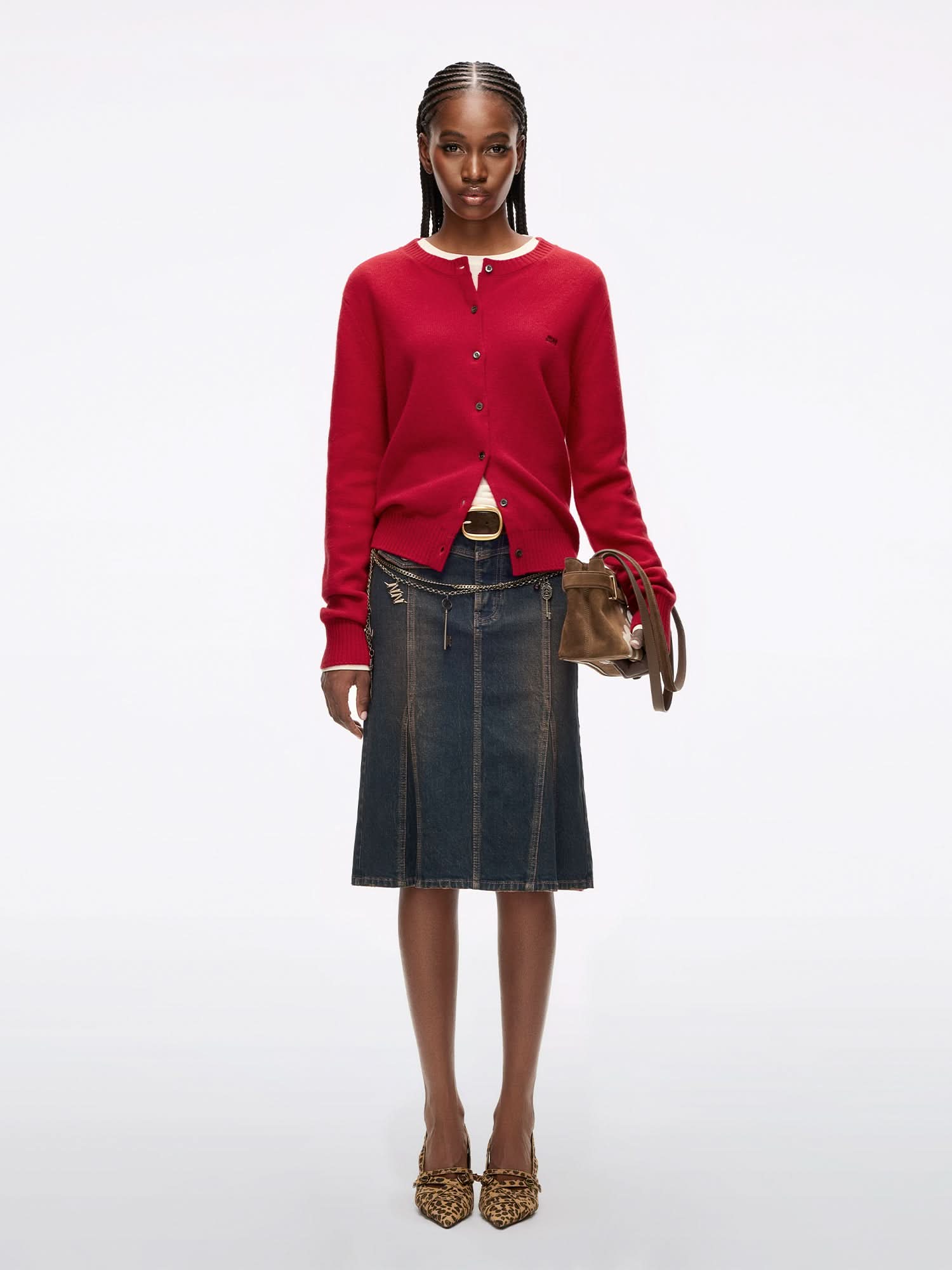 Miss Sixty LOGO WOOL CARDIGAN BRIGHT RED