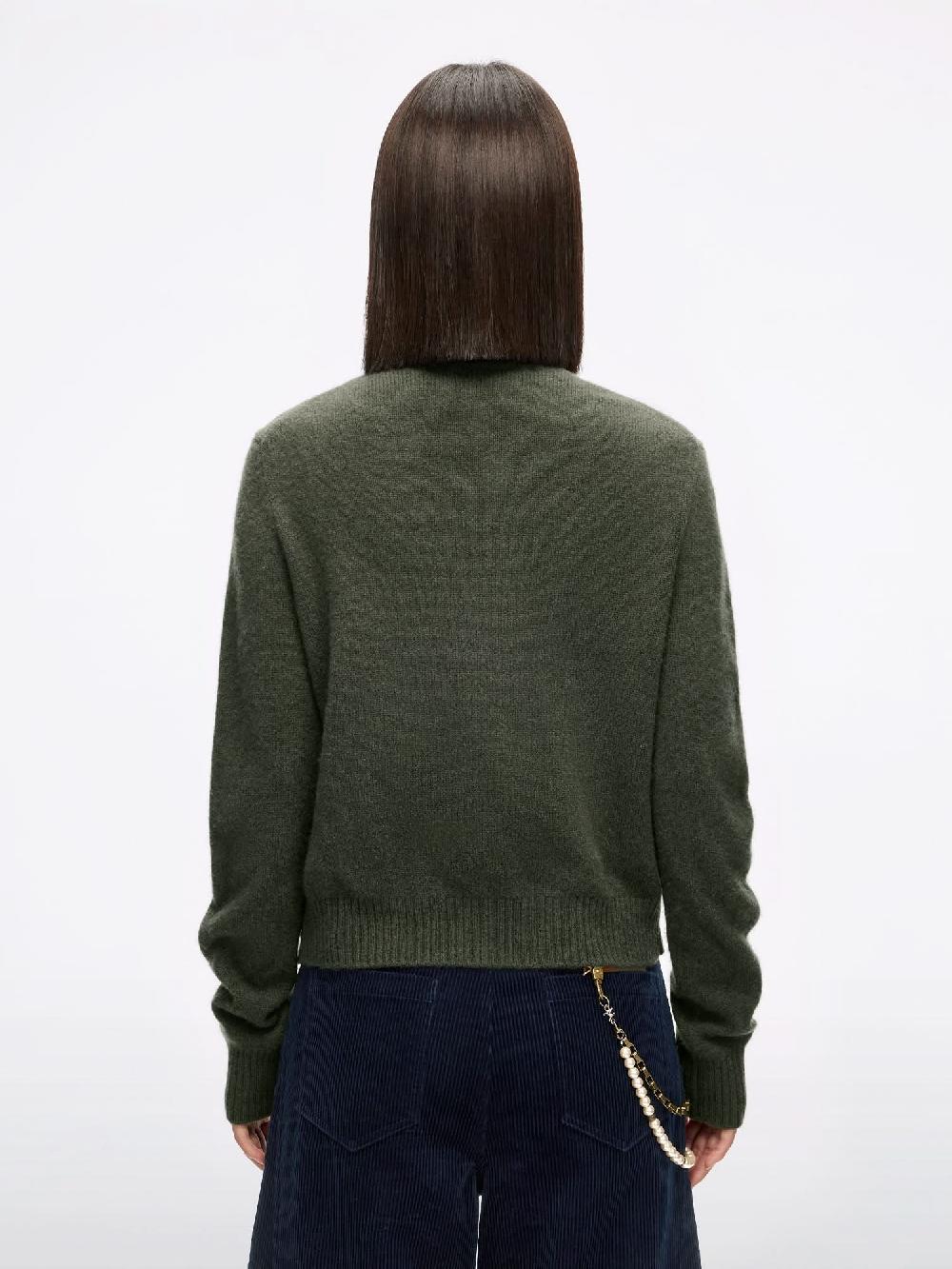 Miss Sixty LOGO WOOL CARDIGAN OLIVE GREEN