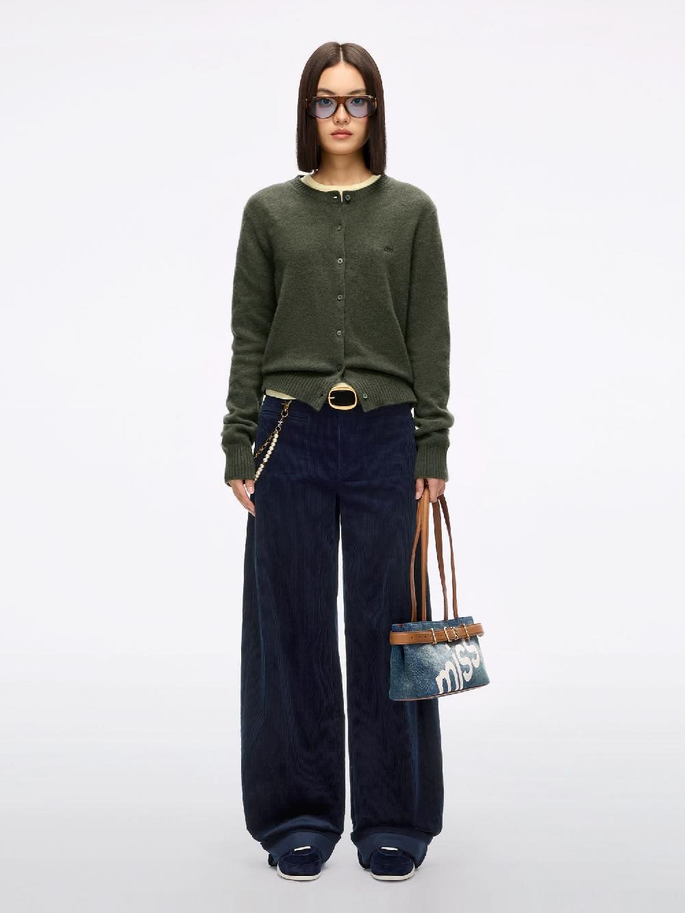 Miss Sixty LOGO WOOL CARDIGAN OLIVE GREEN