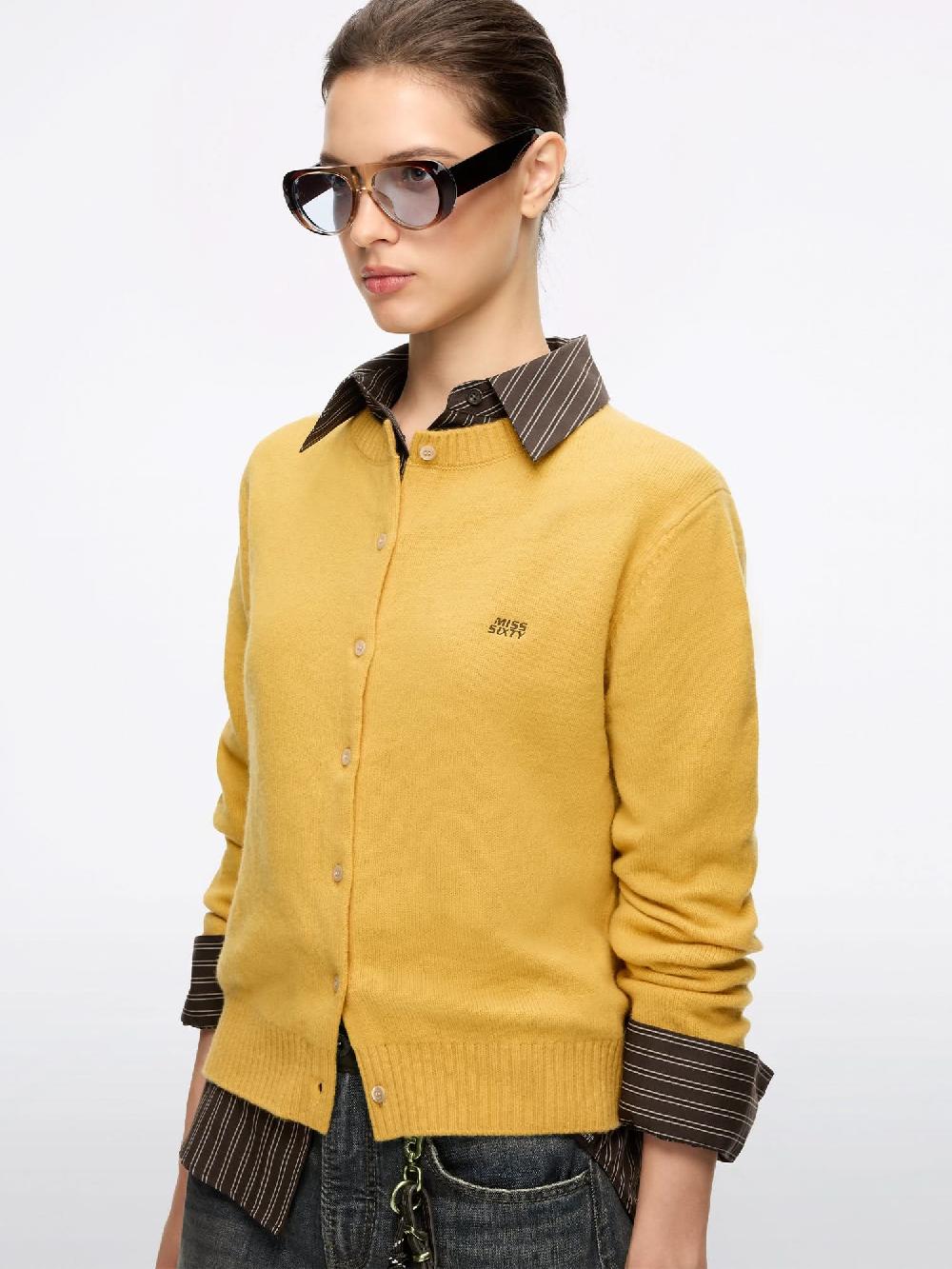 Miss Sixty LOGO WOOL CARDIGAN TURMERIC